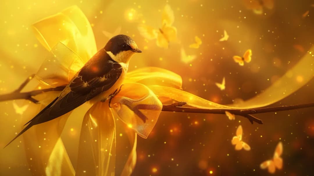 Jaskółka, żółta wstążka, kolor żółty i aura: co symbolizują?